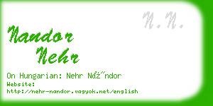 nandor nehr business card